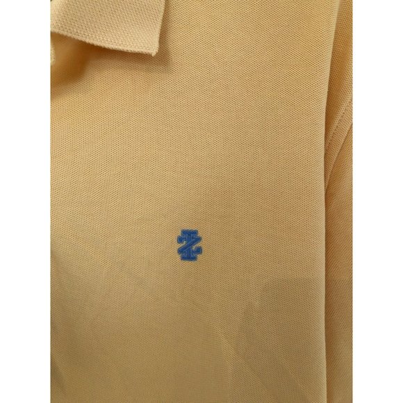 Izod the Advantage Polo Yellow Short Sleeve Collared Polo Blue Accents Men's Med - Picture 3 of 5